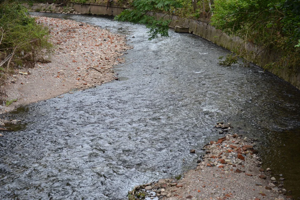 ... der Fluss Crimmitschaus - voll mit zerbrochenen Vasen und weggeschwommenen Gullideckeln ... der Fluss Crimmitschaus - voll mit zerbrochenen Vasen und weggeschwommenen Gullideckeln