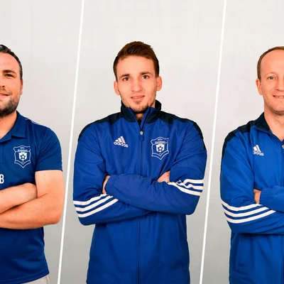 Patrick Berger (1.v.l.) ist der neue starke Mann der Dritten Herren, ihm zur Seite stehen Sandro Gereke (2.v.l.) und Alexander Moog (3.v.l.)