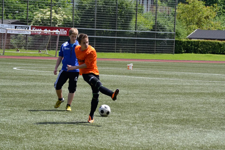 Sven beim Torschusstraining vor dem Spiel