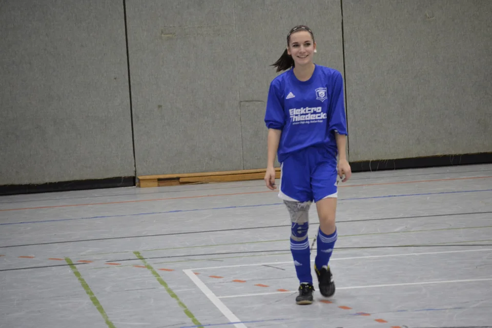 Jenny Völker versprühte beim Torschusstraining gute Laune